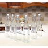 simpa 1L Vintage Style Clear Embossed Vertical Stripe Patterned Bottles with Swing Top Lids