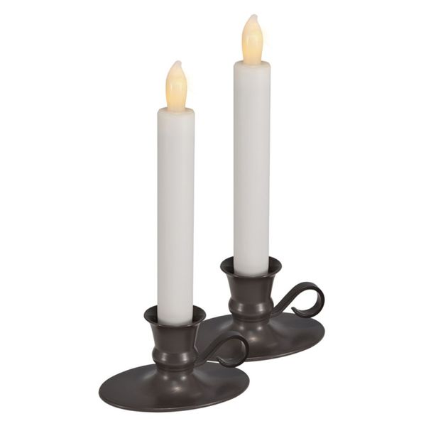 Mark Feldstein & Associates Flameless LED Taper Candle with Timer (Set of 2)