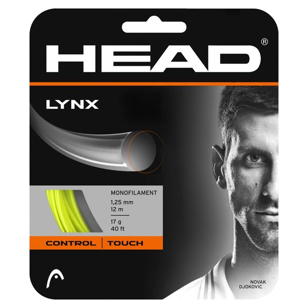 Head Lynx Tennis Racket String 40' Set - 17 Gauge Monofilament Racquet String, Neon Yellow