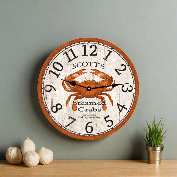 Personalized Crab Clock- Crab Wall Clock