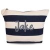 Men's Personalised Navy Striped Wash Bag