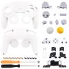 eXtremeRate White Faceplate Backplate for Nintendo GameCube Controller, DIY Replacement Front Back Housing Shell Cover with Buttons - Controller NOT Included