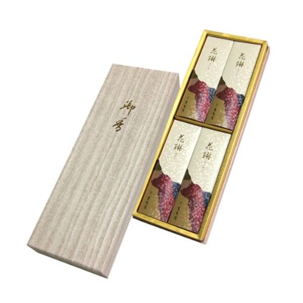 Kaorujudo Incense Incense Incense, Japanese Paper Box, Short Size, 4 Packs #5001