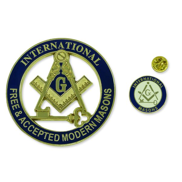 International Masons Auto Emblem Lapel Pin Masonic Combo Pack