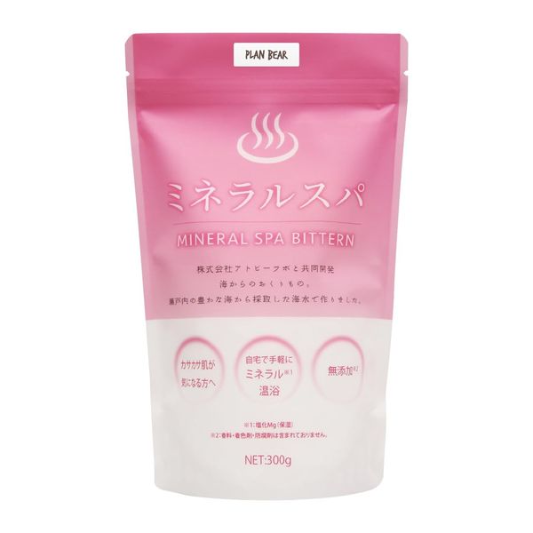 Bath Salt, Mineral Spa Bitar, 10.6 oz (300 g) (Magnesium Chloride, Moisturizing, Made in Japan, Includes Measuring Spoon, Bath Salt, Bath Salt, Unscented Bath Cosmetics) Wellness Beaute [Plan Bear]