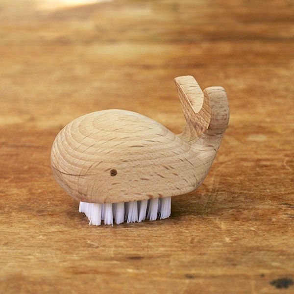 <br>Kikkerland Kikkerland whale nail brush<br><br> Children Cute Stylish Nail Care Nails Natural Material Care Mud Playing in the Sand