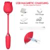 Rose Shaped Sucking Thrusting Vibrating Clitoris Stimulator Rechargeable Massage