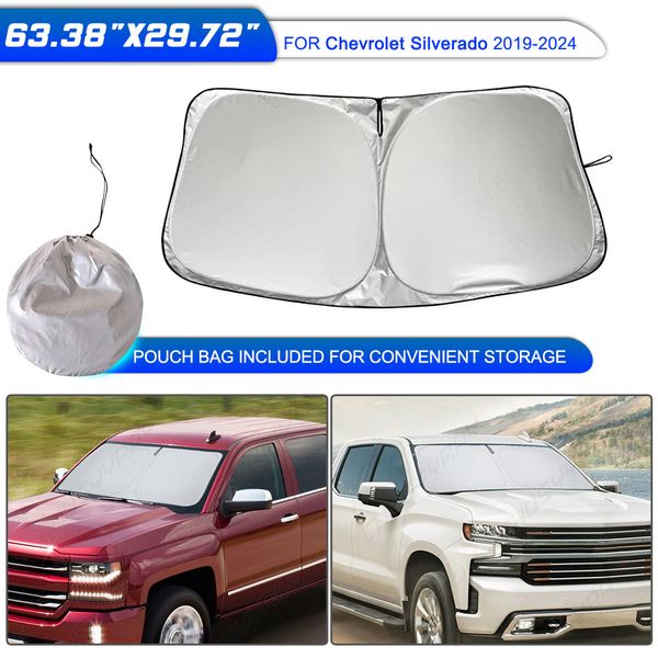 For Silverado Car Sun Shade Windshield Window Shade UV Heat Shield Visor Cover