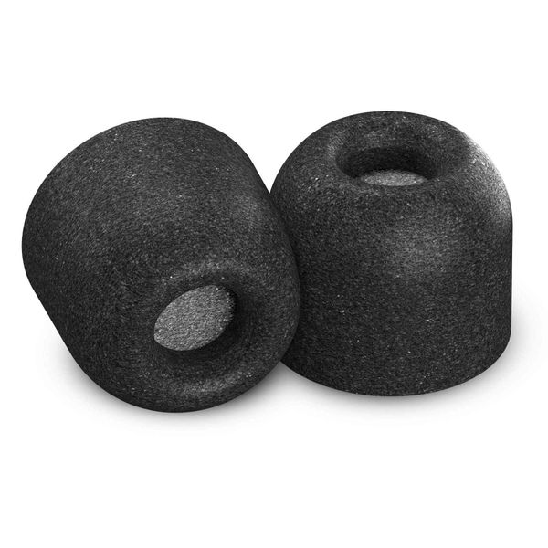 Comply Tx-100. Diameter: 1.4 cm, Height: 10.7 mm. Material: Polyurethane, Thermoplastic elastomer (TPE)
