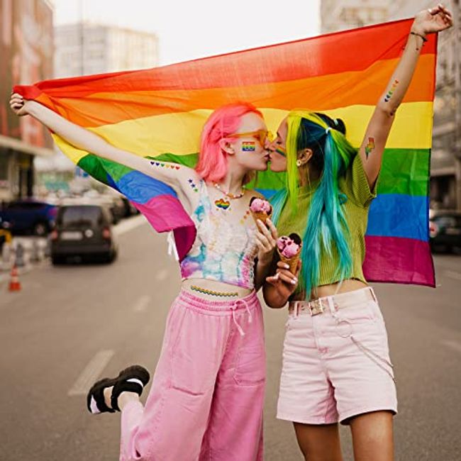 Rainbow Gay Pride LGBTQ 4 Wide Sticker - Includes Two Stickers