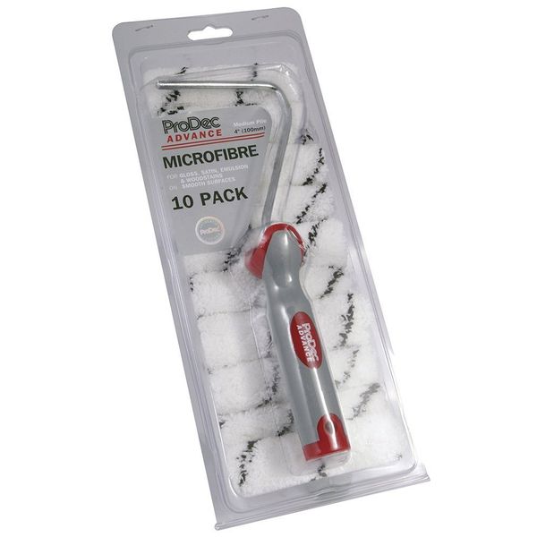 ProDec Advance 10 Pack Of Microfibre Mini Paint Rollers & Frame Medium Pile ARRF007