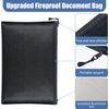 2000℉ Fire Proof Money Bag Fireproof Document Pouch Waterproof Safe Cash Large