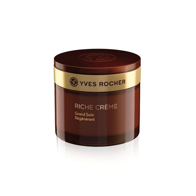 Yves Rocher Face Moisturizer Riche Crème Aging and Mature Skin, Day & Night Cream with precious oils, for Mature Skin + Dry skin, for smooth and healthy skin75 ml jar