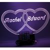 Double Heart Light Up Table Lamp LED With Remote and Free Personalized Memory