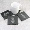 4 x 'Charles Dickens Bust' 10cm Square Slate Coasters (CR00221292)