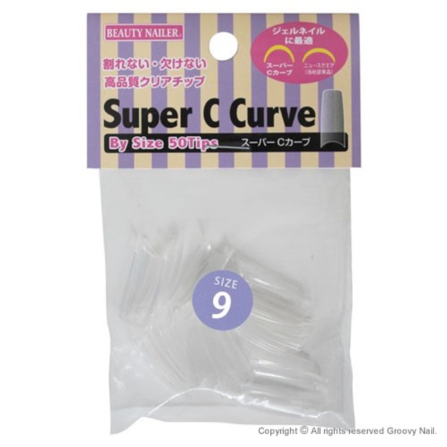 BEAUTY NAILER Beauty Nailer Nail Tip Super C Curve Refill P12N-9 50P [Nekopos compatible] Nail supplies specialty store