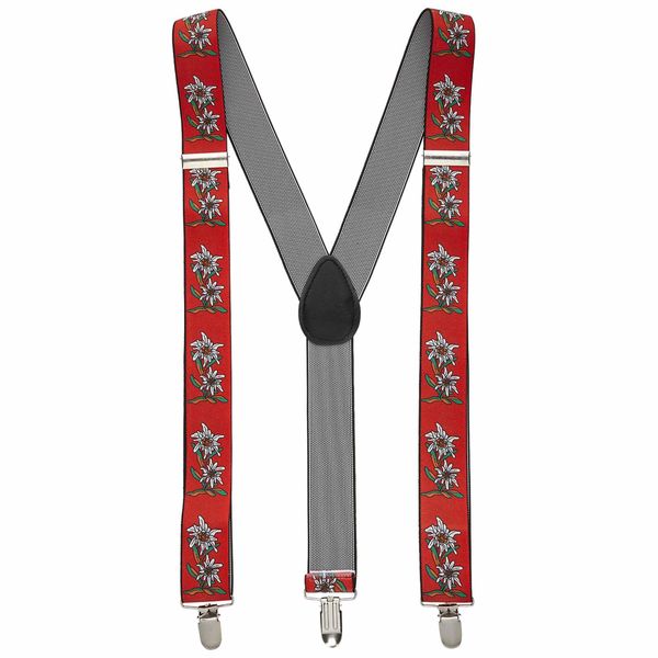 Widmann 7978 A Trouser Braces Suspenders Edelweiss, Multi, One Size