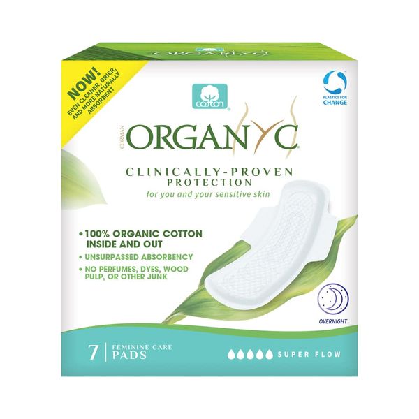 Organ(y) c Extra and Overnight Pads Standard One Size, Super Flow