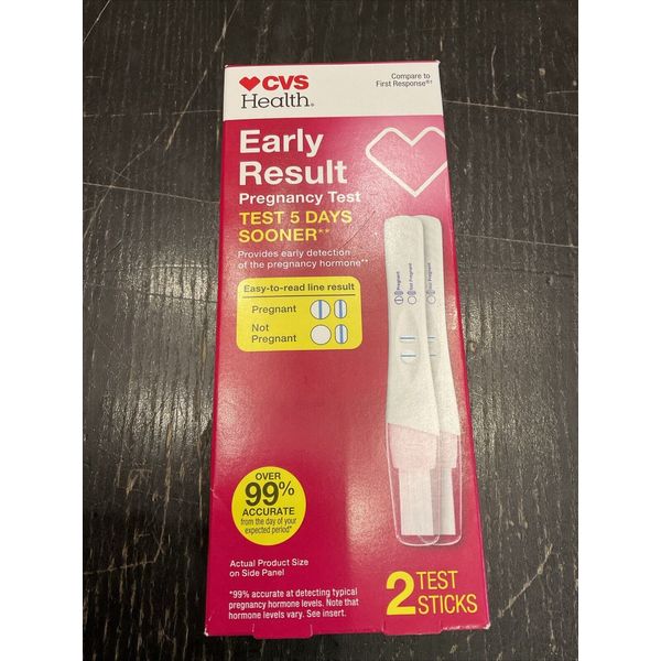 CVS Health Early Pregnancy Test 2 Test Sticks Sealed Free S/H