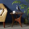 Side Table Brown Triangle End Table for Living Room Home Small Side Table Wood