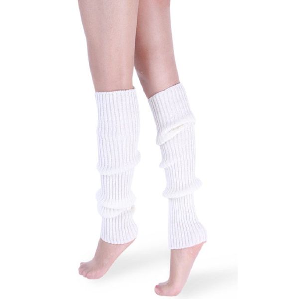 *daisysboutique* Retro Unisex Adult Junior Ribbed Knitted Leg Warmers (One Size, White)