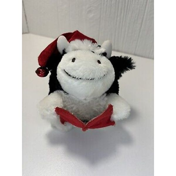 Dan Dee Cow Plush Musical Shakes Christmas Hat 6 Inch Stuffed Animal toy