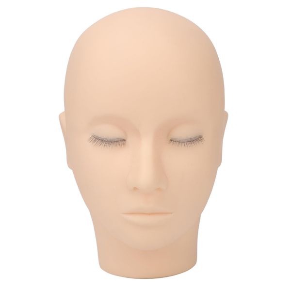 ZJchao Lash Mannequin Head, 3 Layers Makeup Mannequin Head Soft Silicone High Simulation Salon Training Mannequin Head Makeup Practice Head Practice Flat Head for Salon Massage Training