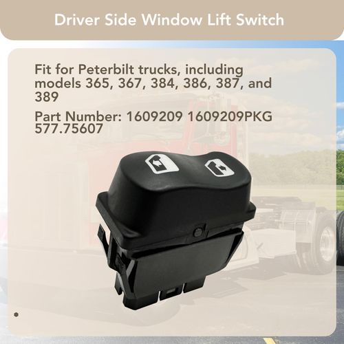 2pcs Window Lift Switch Driver Side 5Pin Fit for Peterbilt 365 367 384 386 387 389 Replace 1609209 1609209PKG 577.75607 Heavy Duty Window Switch