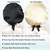 Cocheng 100% Mulberry Silk Bonnet Double-Sided Silk Sleep Cap with Adjustable Ribbon 19 Momme Silk Bonnet for Sleeping(Black)