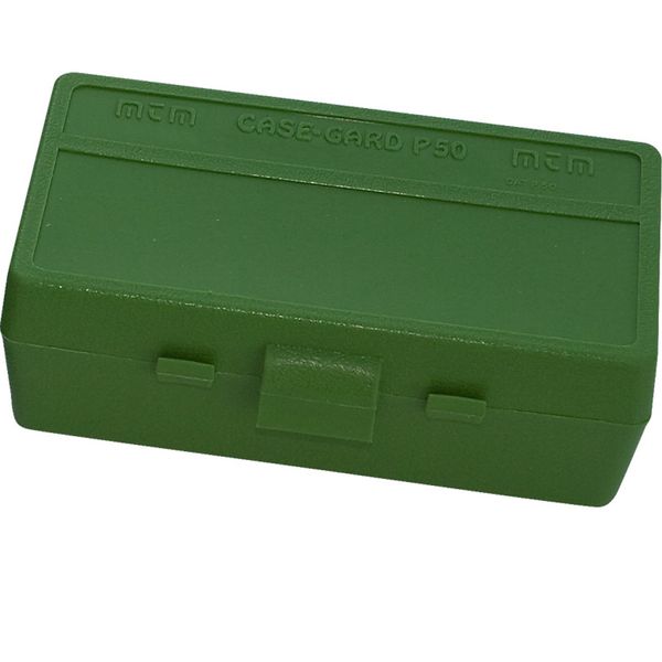 MTM 50 Round Flip-Top Ammo Box 41/44 Cal (Green) , 1.75"