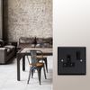 Varilight 1-Gang 13A Double Pole Switched Socket Matt Black