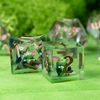 Cusdie Sharp Edges DND Dice, 7 PCs D&D Dice, Handcrafted Polyhedral Dice Set, for Role Playing Game (Green Sprite)