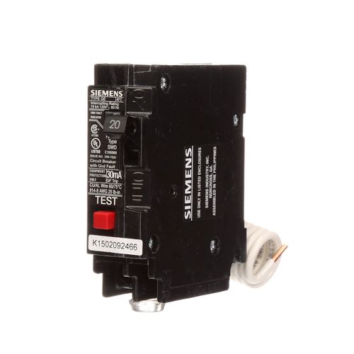 QE120 20-Amp Single Pole 120-Volt Ground Fault Equipment Protection Circuit Breaker