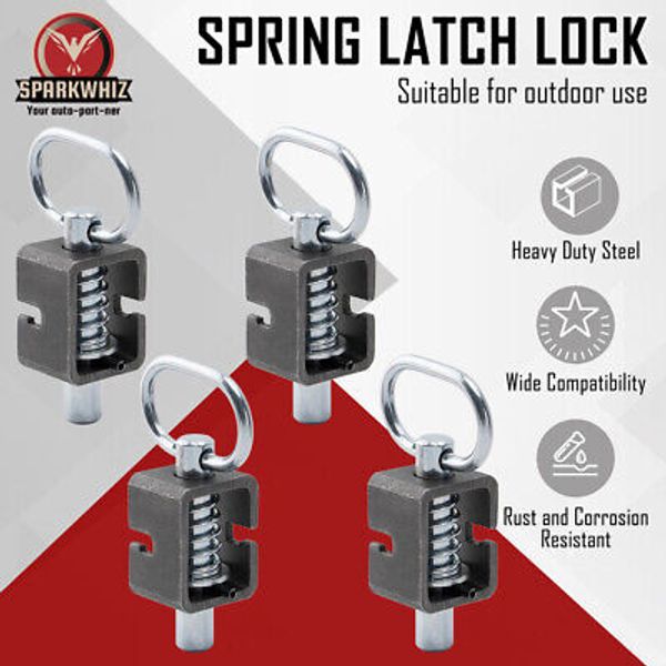 4 Pack Spring Latch Lock, Weld-On Spring Latch Assembly, Trailer Gate Latch