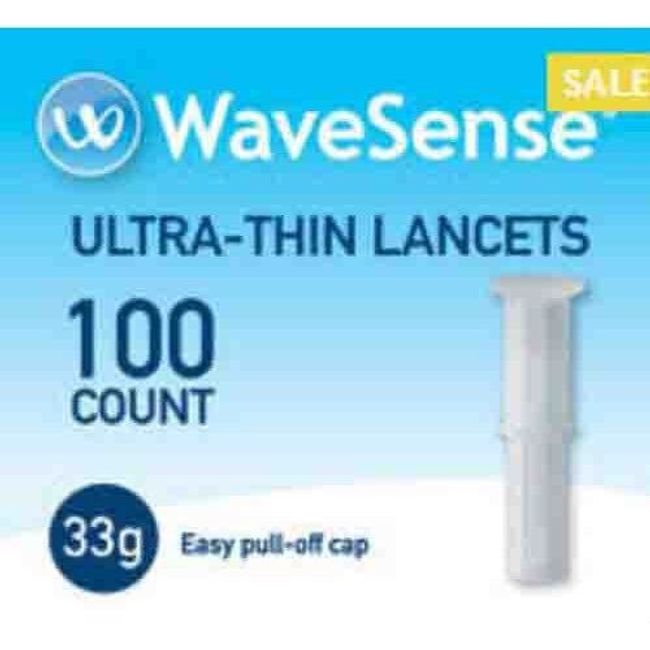 AgaMatrix WaveSense iTest Ultra-thin Lancet 33G -Box of 100