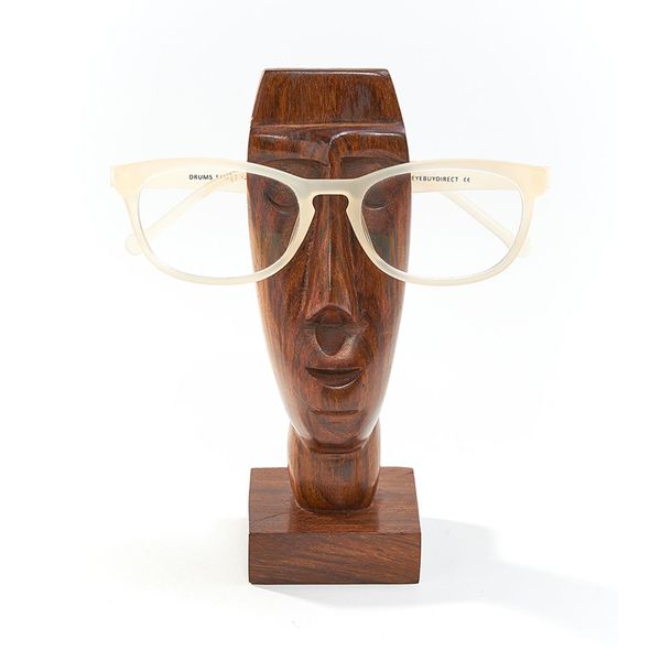 Face Glasses Holder Stand - Hand Carved Indian Rosewood