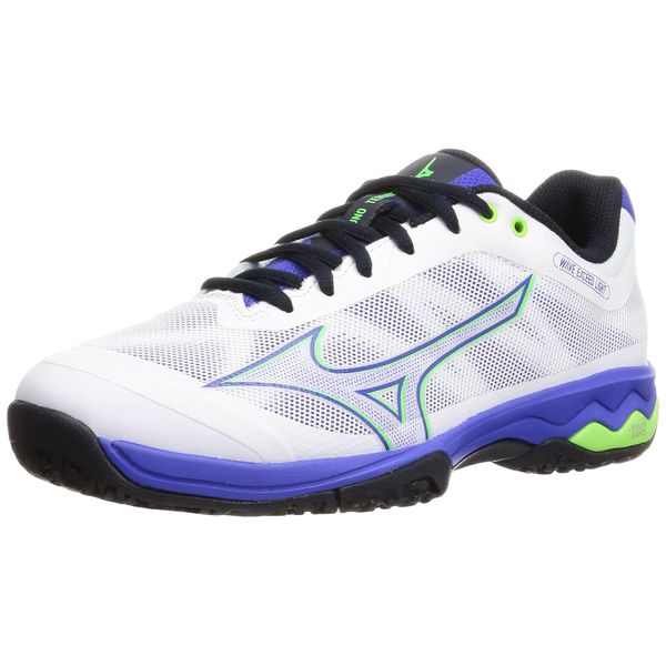 Mizuno Wave Exceed Light OC Tennis Shoes, Artificial Grass Court with Clay and Sand, Club Activities, Lightweight Games, white/blue/lime