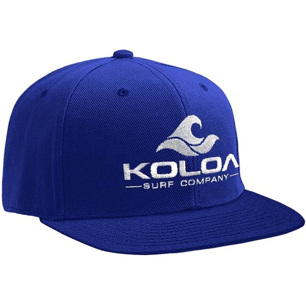 Koloa Surf-Classic Wave Logo Solid Snapback Hats-Royal/White