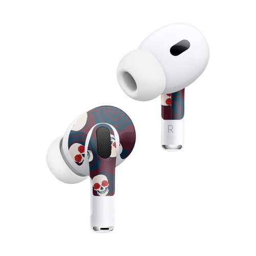MightySkins (2 Pack) Skins Compatible with Apple AirPods Pro 2 - Skulls N Roses | Protective, Durable, and Unique Vinyl Decal wrap Cover | Easy to Apply, Remove, and Change Styles | Made in The USA