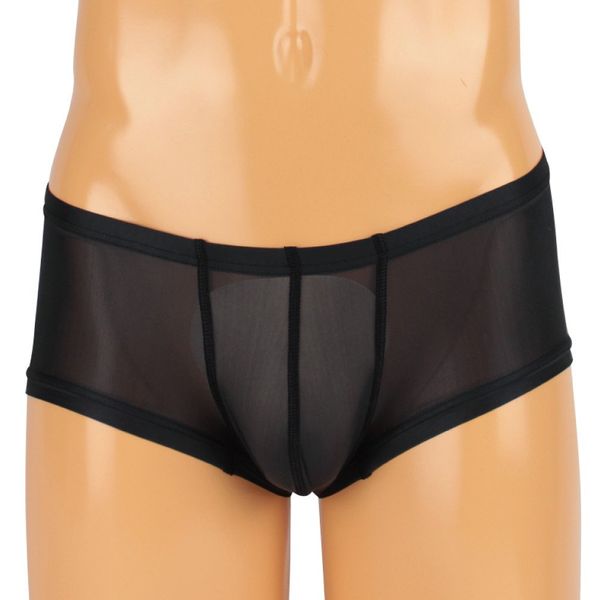 Men's Ultra Thin Stretch Fabric Low Rise Boxer Shorts Black