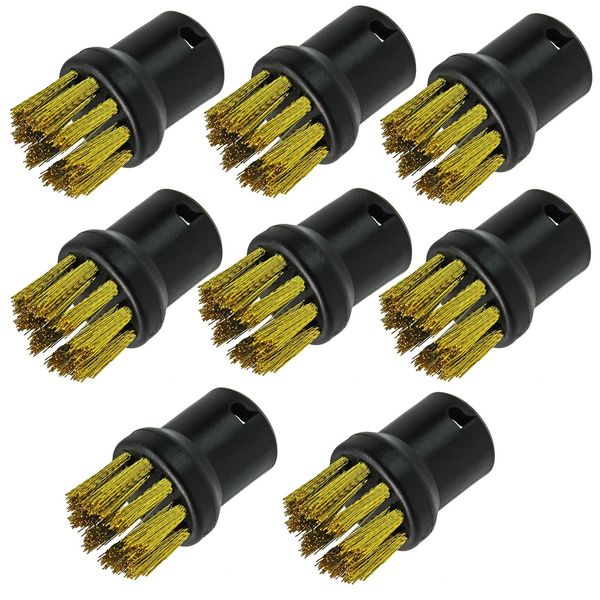 SPARES2GO Brass Wire Brush Nozzles for Karcher Steam Cleaner (Pack of 8)