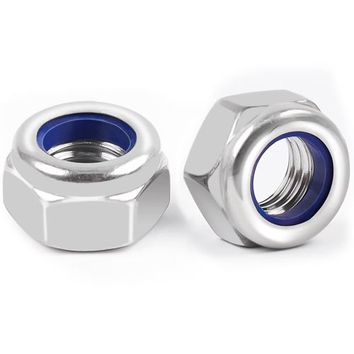 DIN985 M6 Nuts Nylock Nuts, Leryati 10 Piece Lock Nuts M6 Stainless Steel Hex Nuts A2 V2A Self Locking Nuts, Nylon Insert Lock Nut Kits Thread Lock Nuts Nyloc Hexagon Nut nutstones