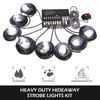 8 PACK HID Hazard Strobe Lights Kit White Emergency Warning Hideaway Driving