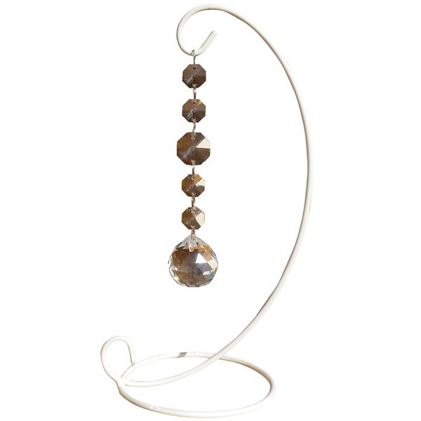 [KKD] Tabletop Suncatcher with Stand 30mm Crystal Glass Ball (White)