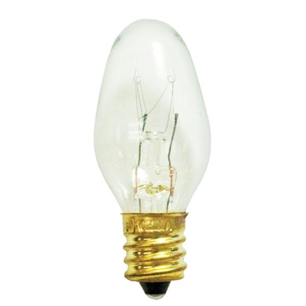 Bulbrite Incandescent C7 Candelabra Screw Base (E12) Light Bulb, 7 Watt, Clear