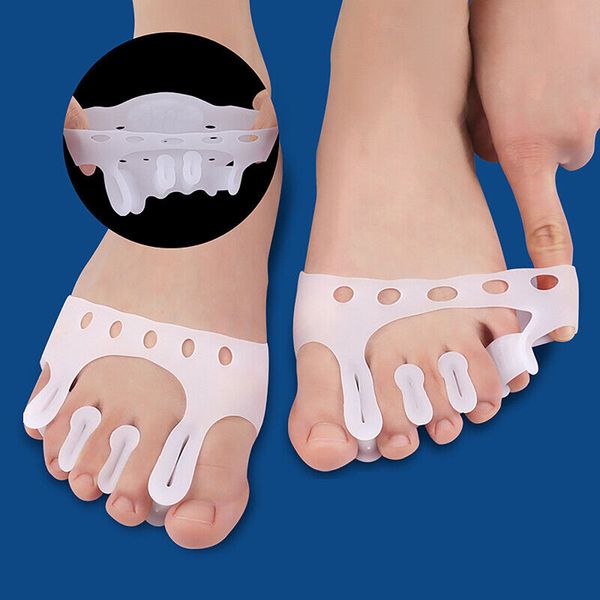 Silicone Toe Corrector Separator Gel Bunion Spreader Pain Relief Unisex Hallwi