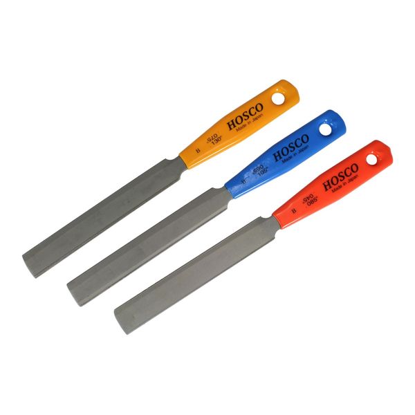 Bass Guitar Nut File Set, 3 double sided, w/ case