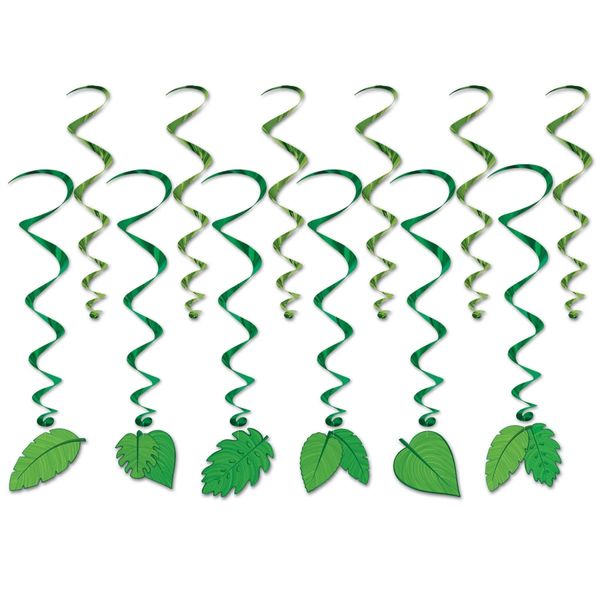 Tropical Leaves Hanging Swirls (12 Pcs) - 1 Pack