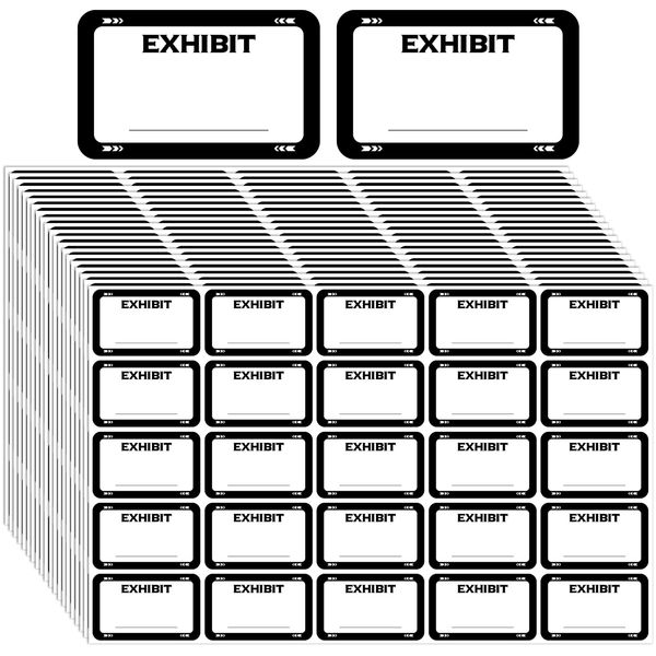 500 Pcs Legal Exhibit Labels 1.65 x 1 Inches White Exhibit Labels Stickers Exhibit Stickers Blank File Folder Labels Tabs for Offices Courts Legal Documents Report Dividers