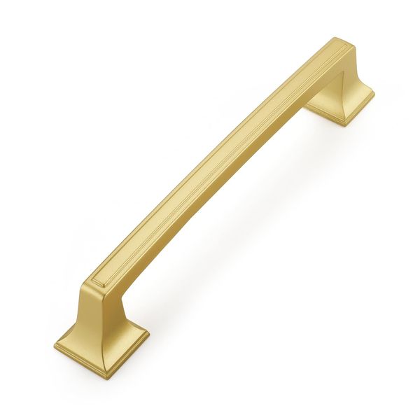 Haidms 25 Pack Gold Cabinet Handles 5 inch Hole Centers Brushed Gold Cabinet Pulls Gold Drawer Pulls, Matte Gold Cabinet Pulls Brass Drawer Pulls Vintage, Square Kitchen Cabinet Handles